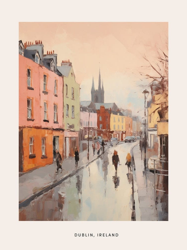 Dreamy Winter Painting Poster Dublin Ireland 1