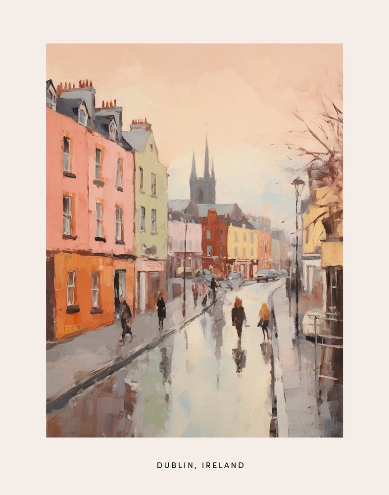 Dreamy Winter Painting Poster Dublin Ireland 1