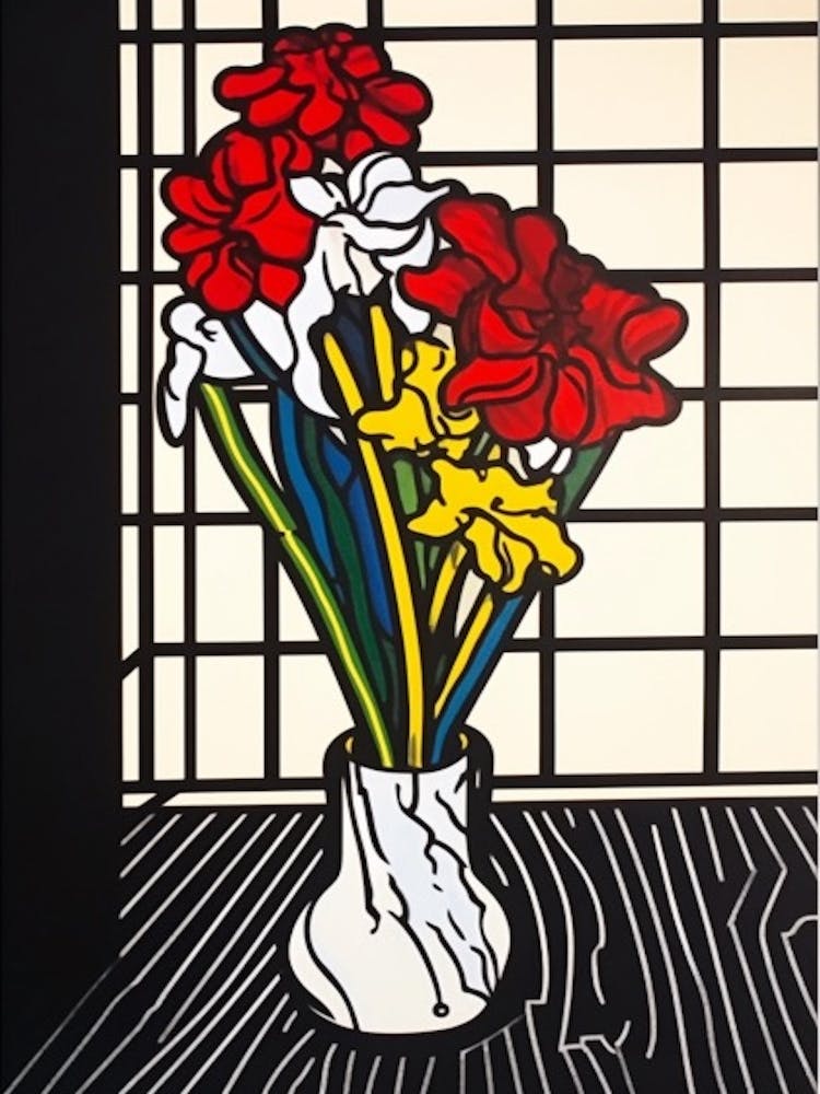 Nature Morte aux Chrysanthèmes 1 Style Pop Art