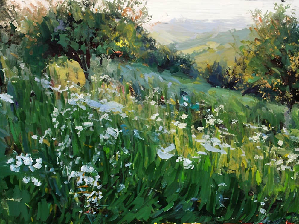 White Flowers In The Meadow 1