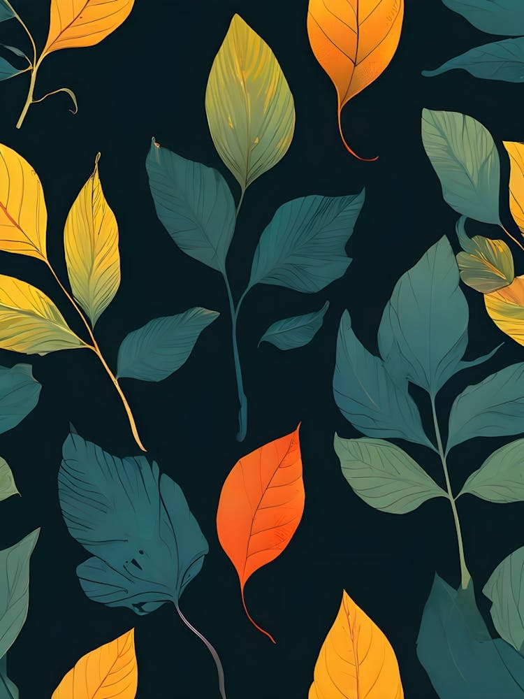 Autumn Leaves Seamless Pattern 10