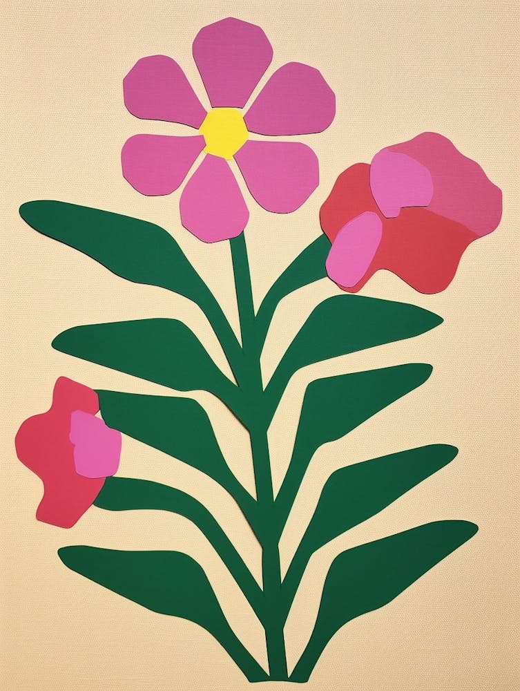 Cut Out Style Flower Art Flax Flower 3