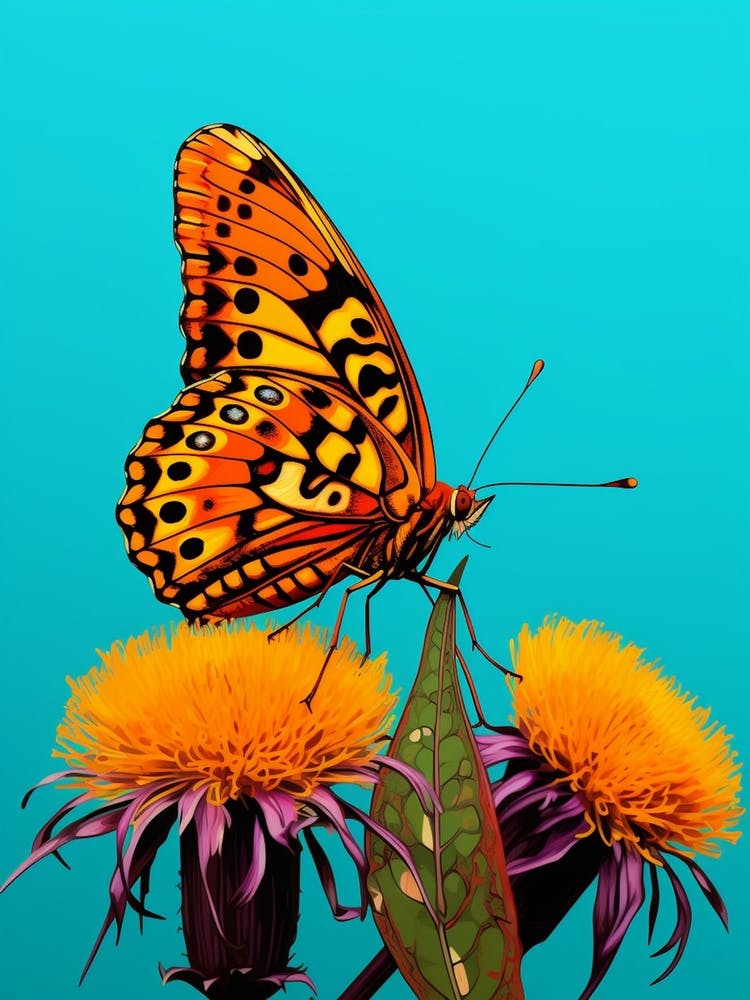 Pop Art Fritillary Butterfly 3