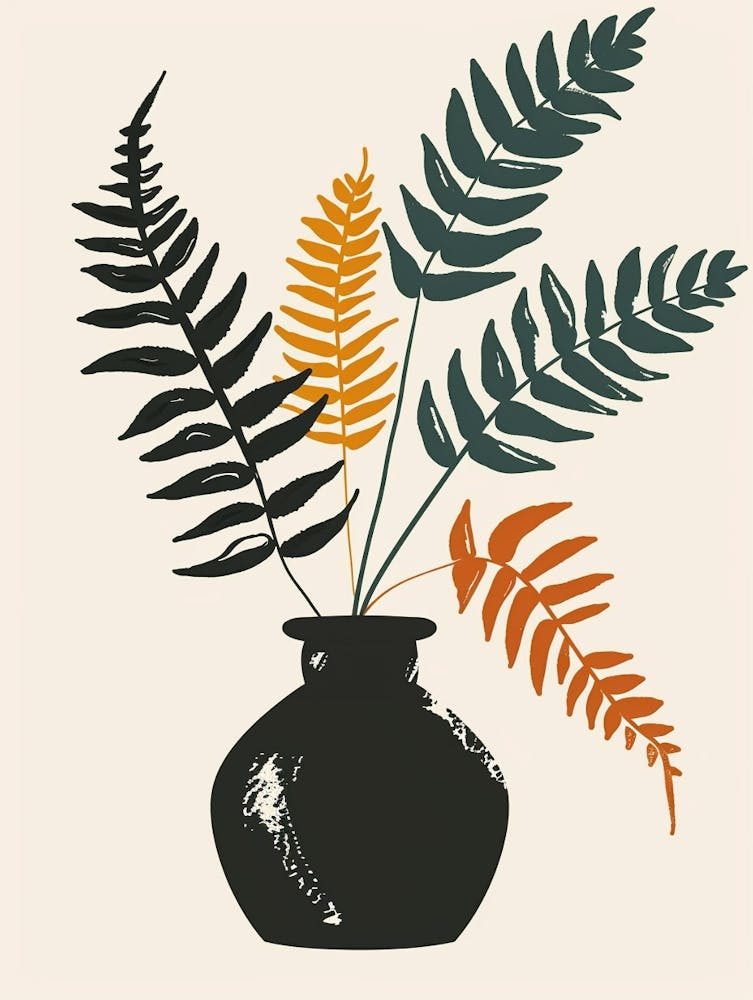 Fern Plant Minimalist Illustration 1