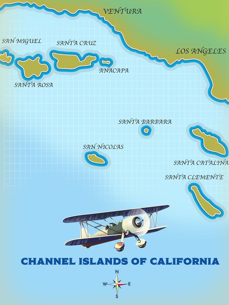 Channel Islands Of California Reisekarte