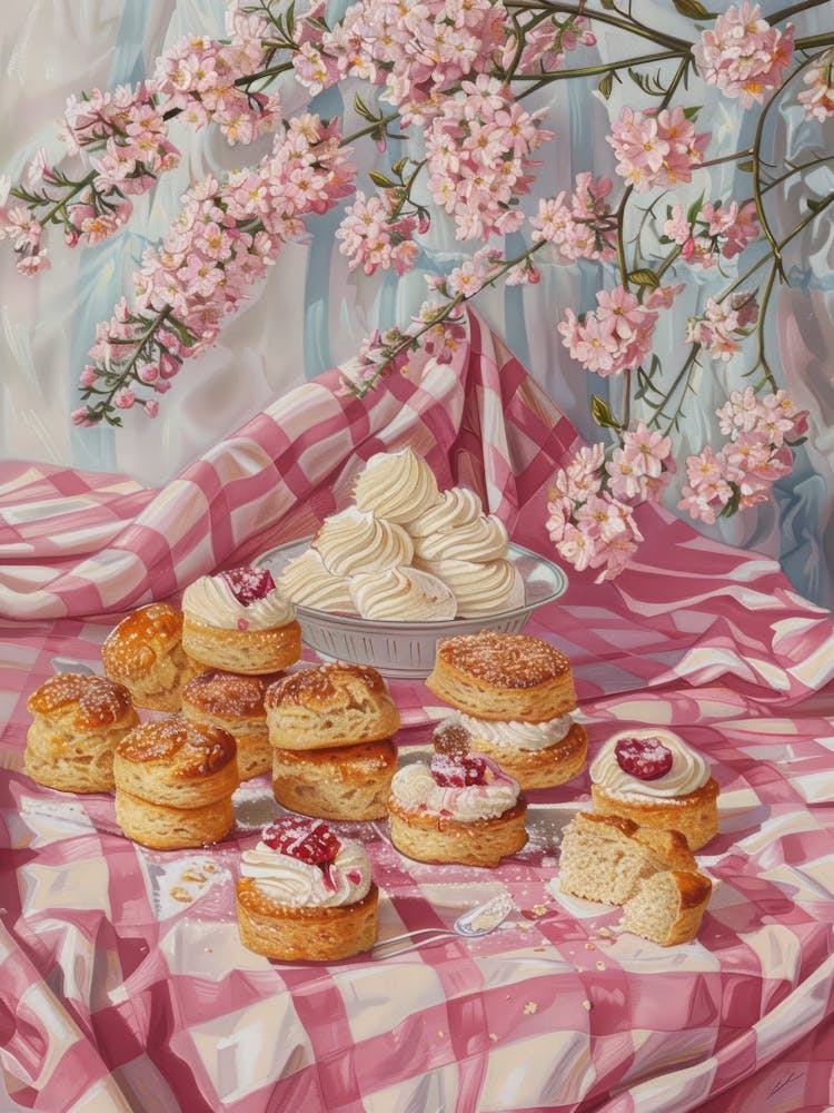 Pink Breakfast Food Scones 1