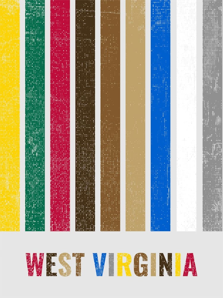 Vintage Minimalist West Virginia State Flag Colors