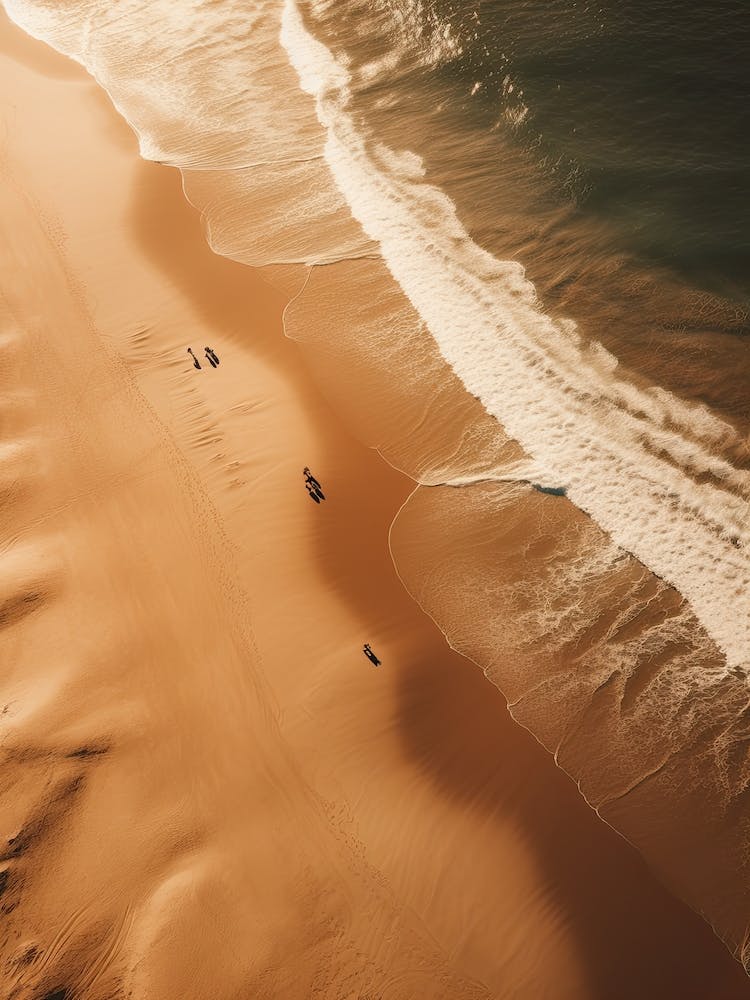 Aerial View Of A Beach In Warm Tones 4