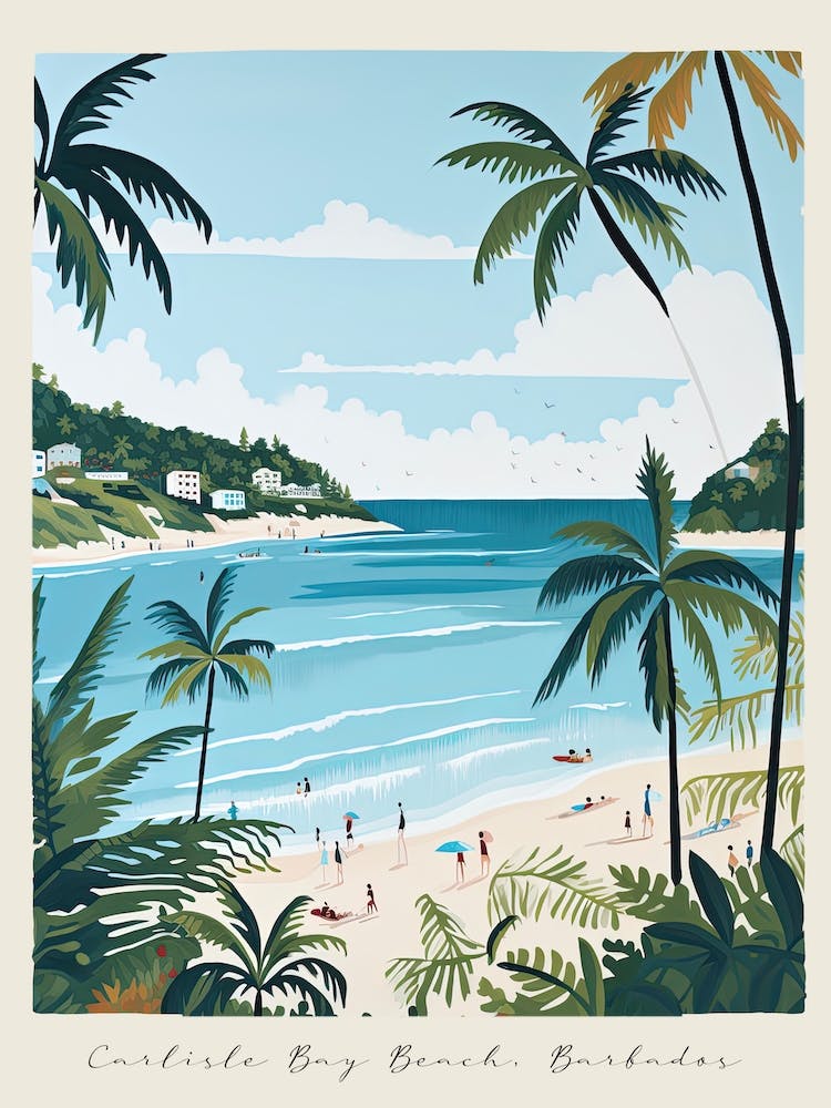 Poster Of Carlisle Bay Beach, Barbados, Matisse And Rousseau Style 2
