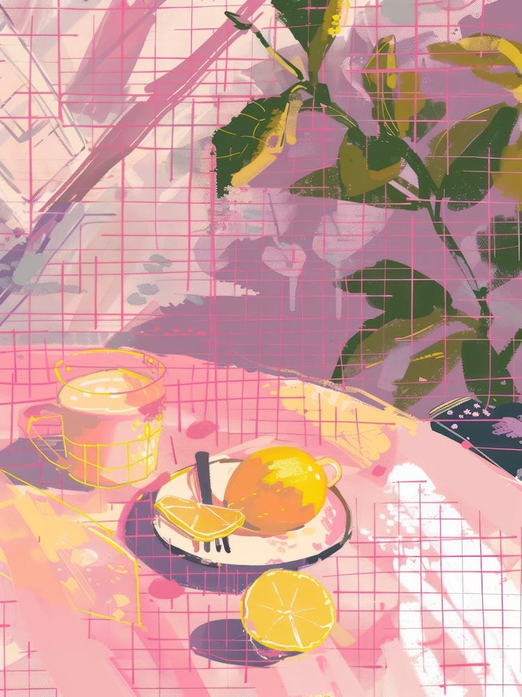 Pink Breakfast Food Lemon Cake 3