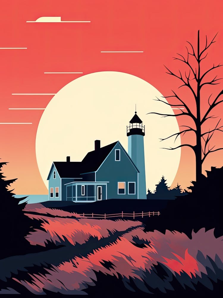 Cape Cod Massachusetts, Usa, Bold Outlines 3