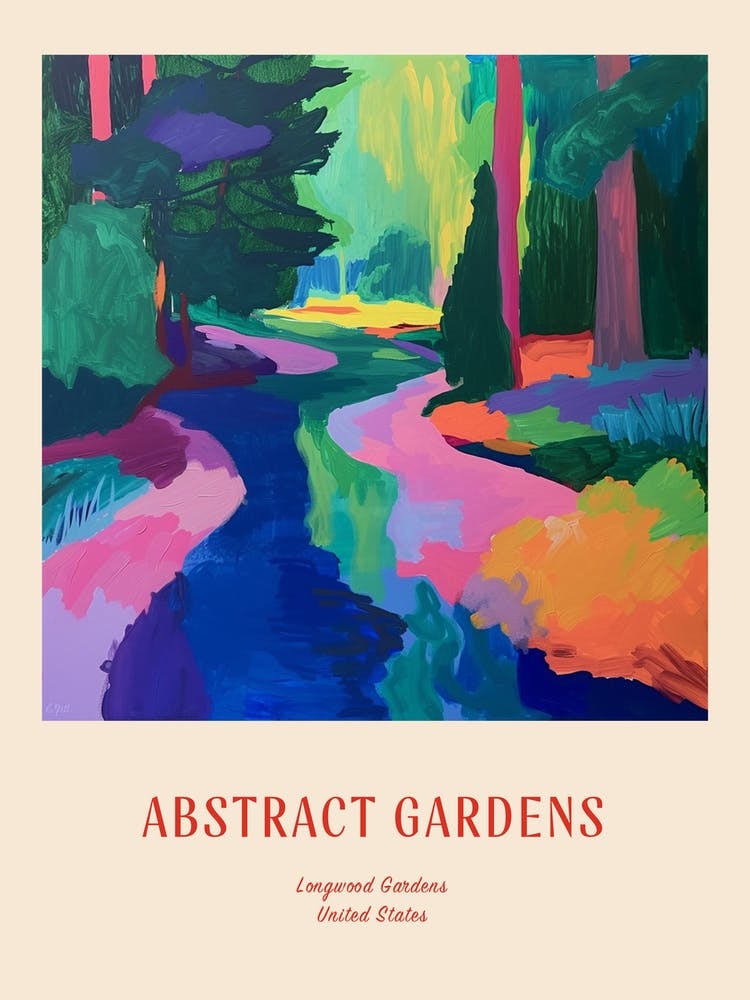 Colourful Gardens Longwood Gardens Usa 2 Red Poster