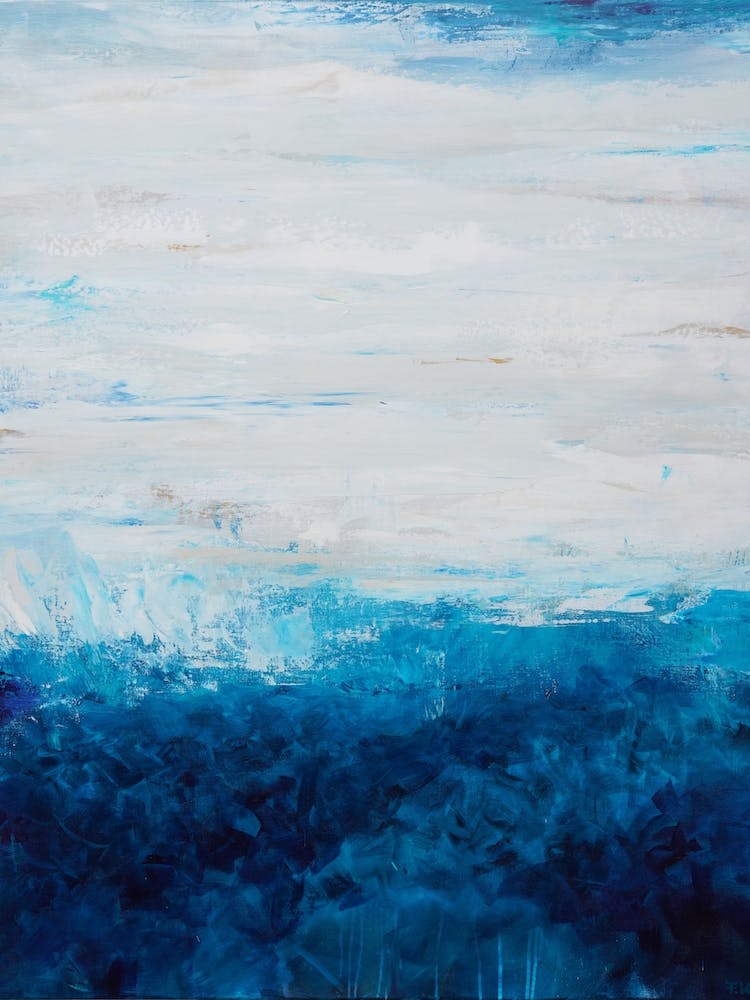 Blue Waves Ocean Painting