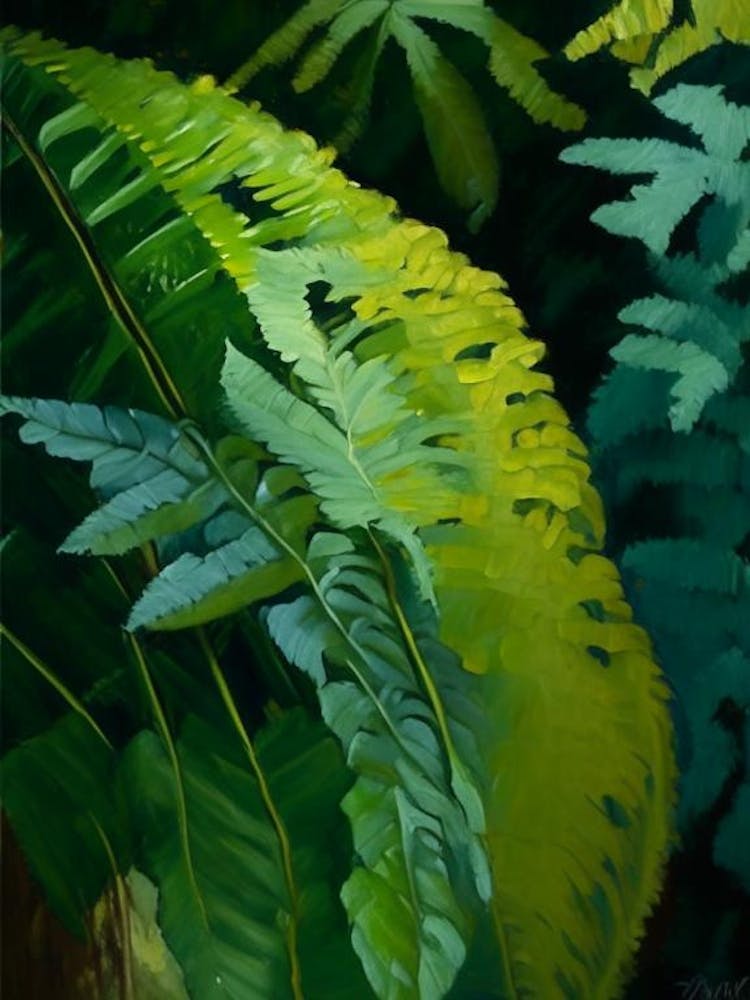 Soft Shield Fern 1 Cézanne Style
