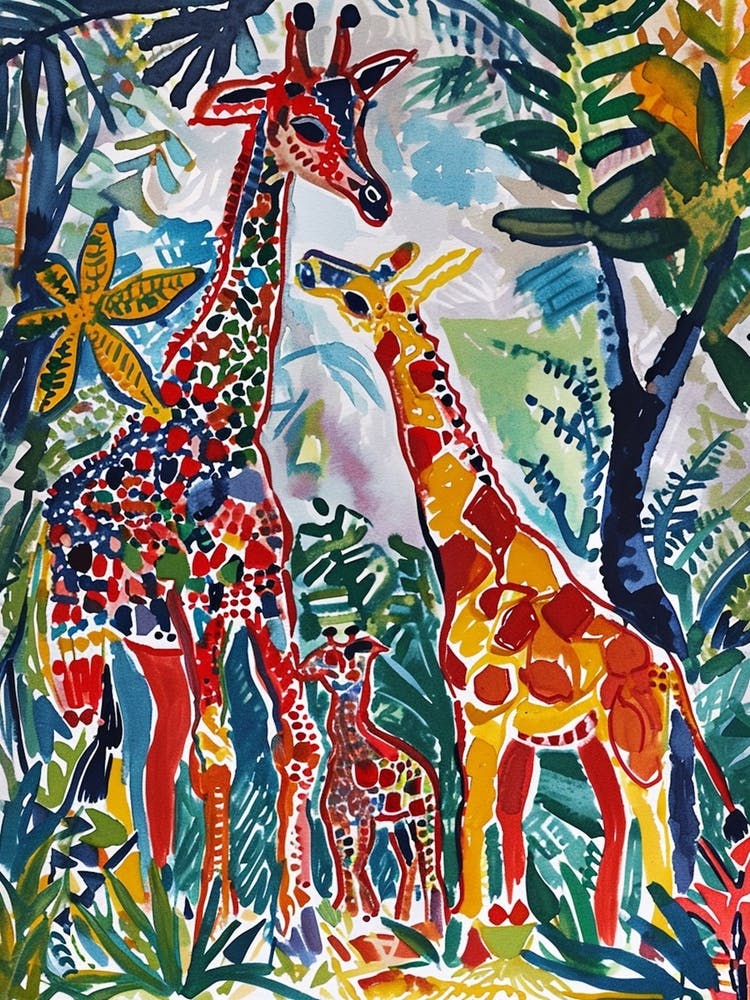 Crayon Giraffe Pattern