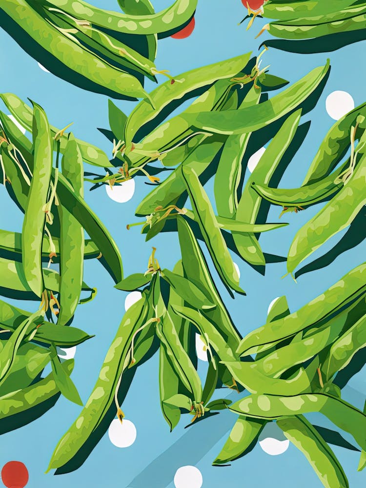 Zuckererbsen Sommerillustration 2