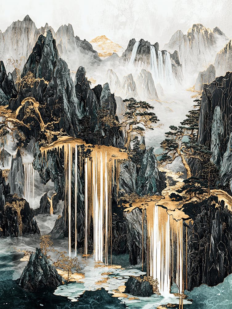 Tatra Mountains Golden Peaks - Metallic Mysticism