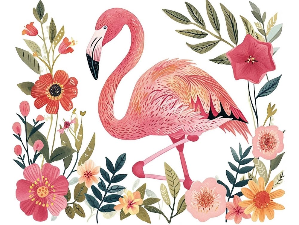 Little Floral Flamingo 2