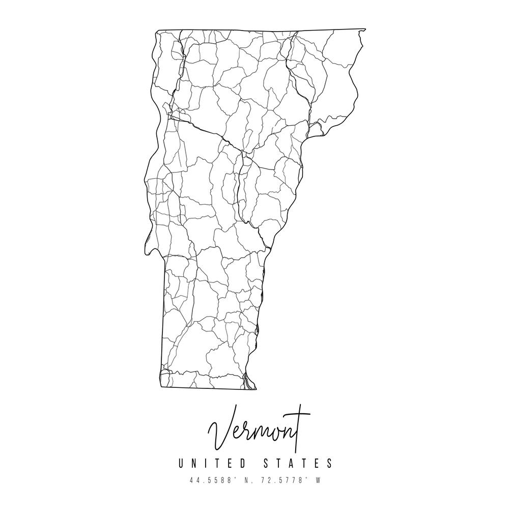 Vermont Minimal Street Map Square