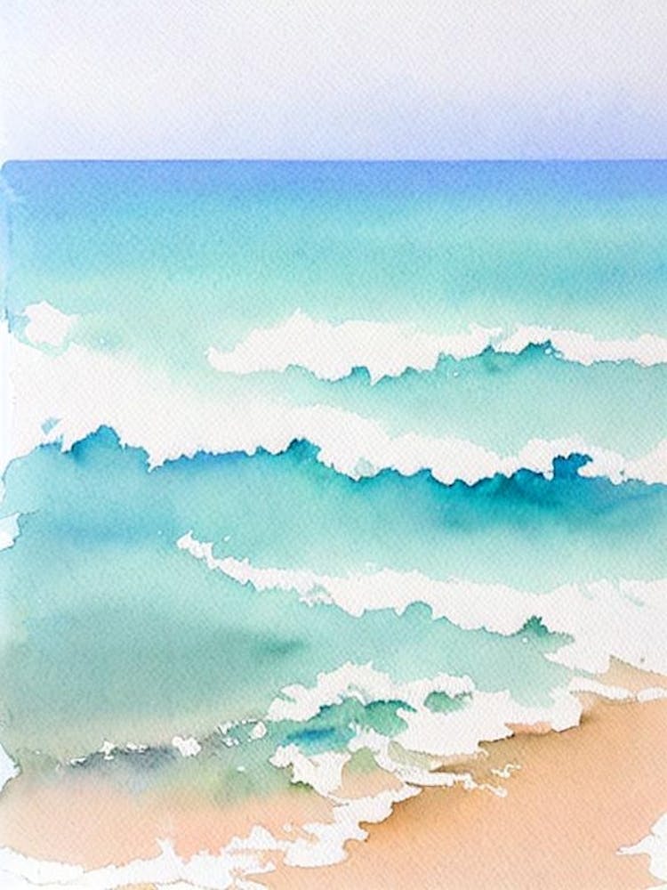 Myrtos Beach, 3 Kefalonia, Greece Watercolour