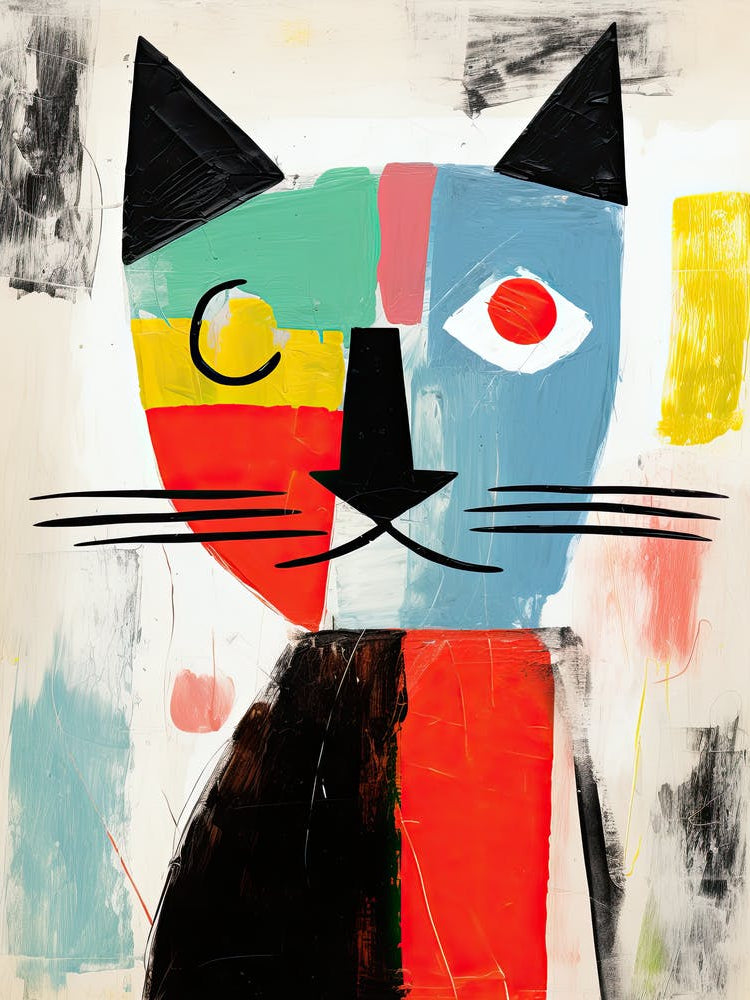 Cubist Cat: Minimalist Feline Elegance