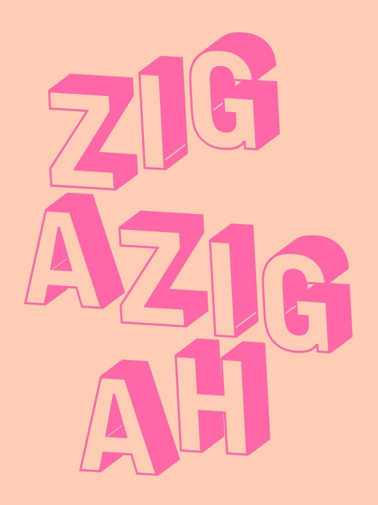 ZIGAZIGAH Orange & Pink Print