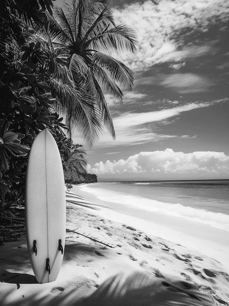 Black And White Surfboard 2