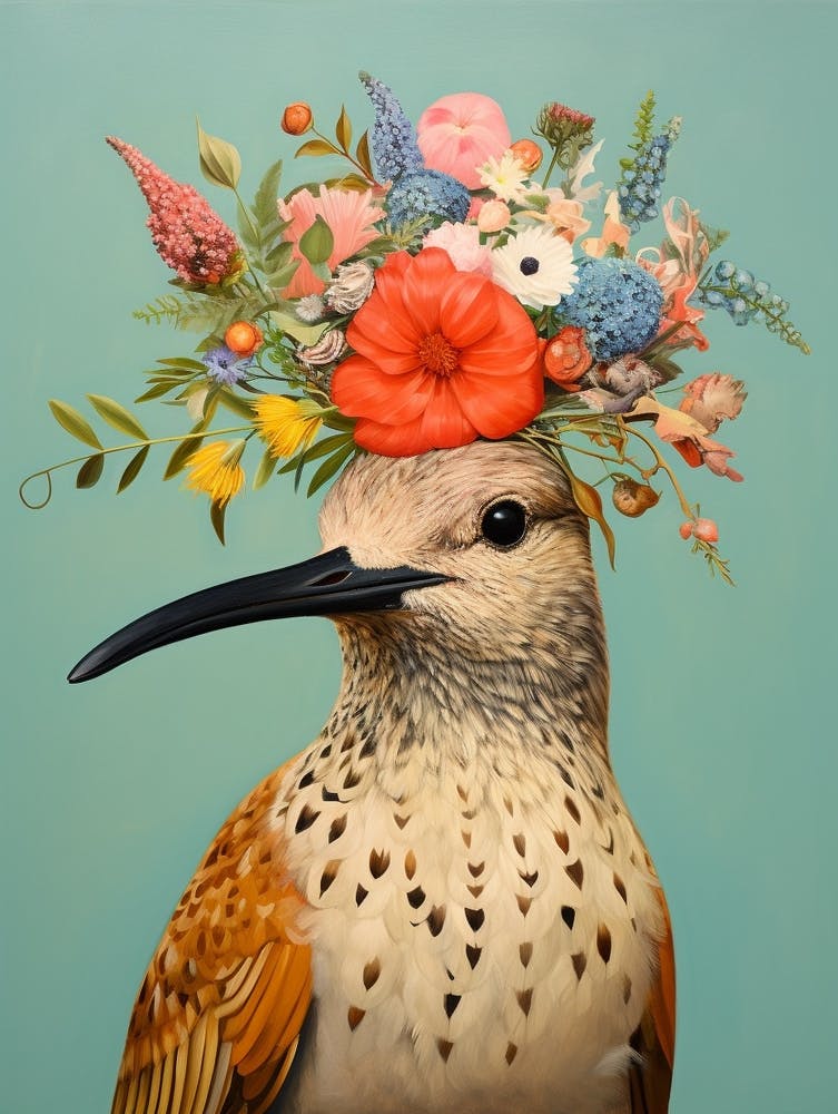 Bird With A Flower Crown Dunlin 1