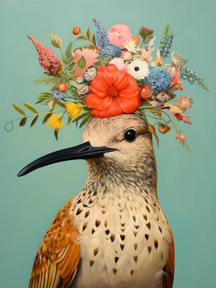 Bird With A Flower Crown Dunlin 1