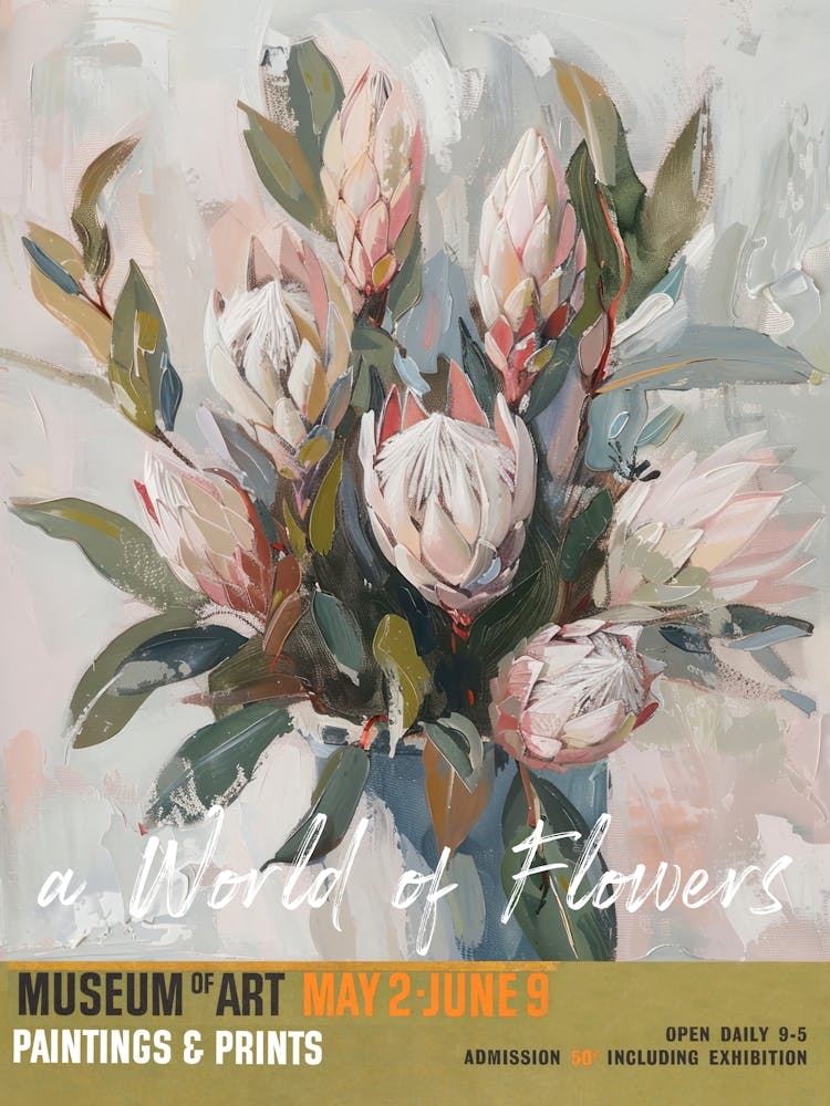 A World Of Flowers, Van Gogh Exhibition Protea 1