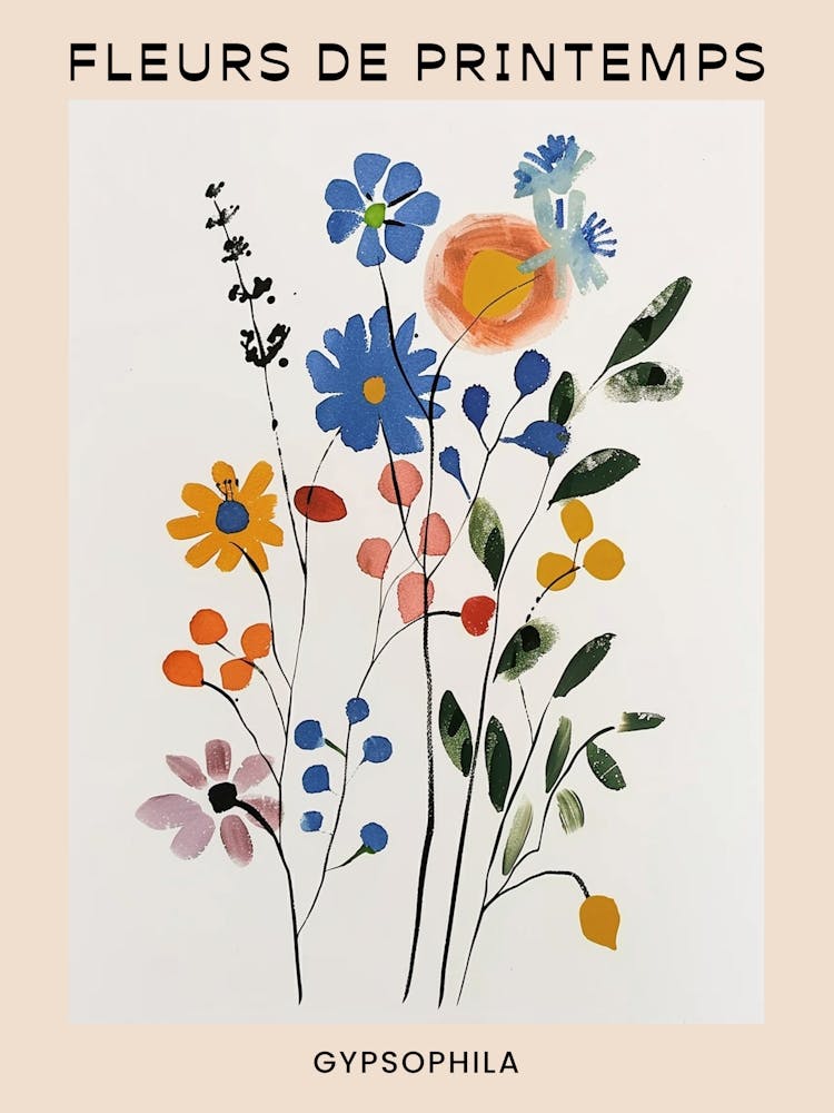 Spring Floral French Poster  Gypsophila 7