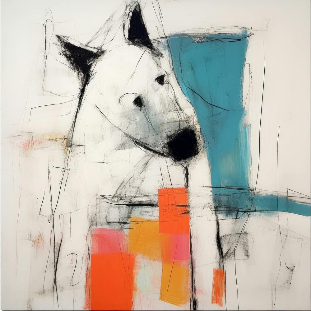 Conceptual Abstract Color Block Dog Portrait 23