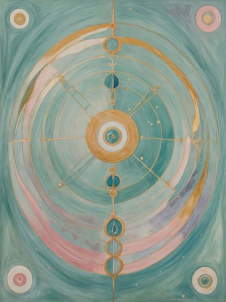 Abstract Solar System In Pastel