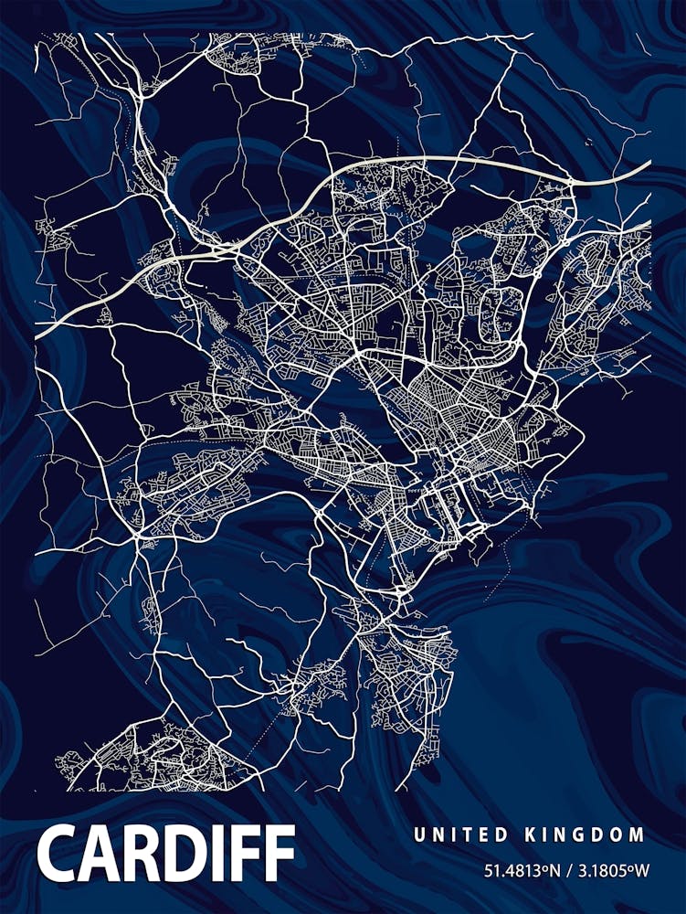 Cardiff Crocus Marble Map 50x70 Copy