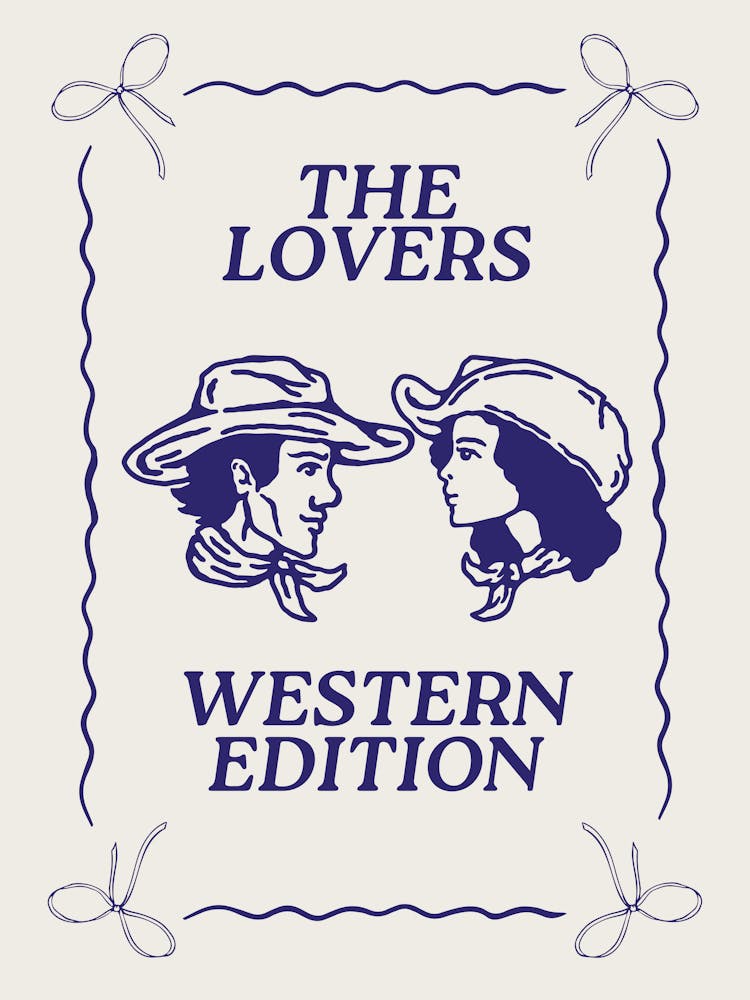 The Lovers Western Edition | Western Decor | Office Living Room Wall Art | Western Cowgirl Cowboy