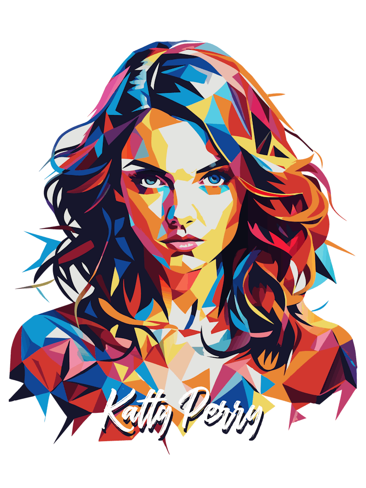 Katty Perry 01 Portrait Music Icon Style WPAP Pop Art