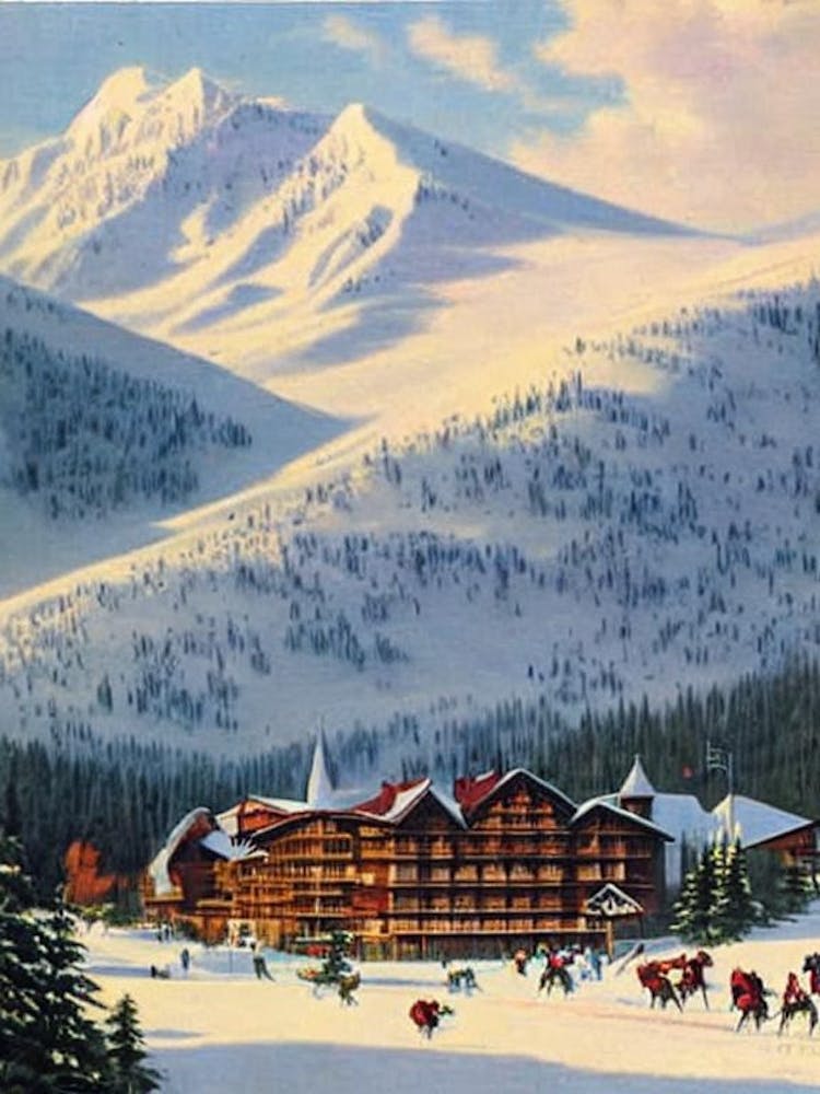 Châtel, France Ski Resort Vintage Landscape 1 Skiing Poster