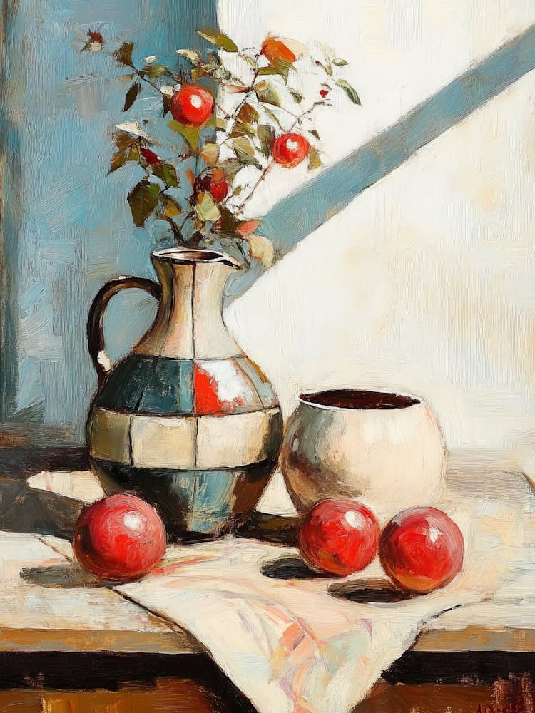 Oil Painting Of Still Life With Pitcher