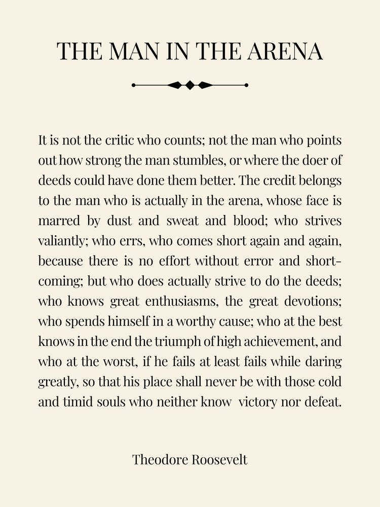 The Man In The Arena Vintage
