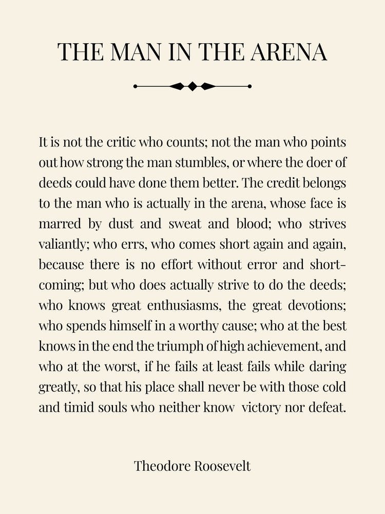 The Man In The Arena Vintage