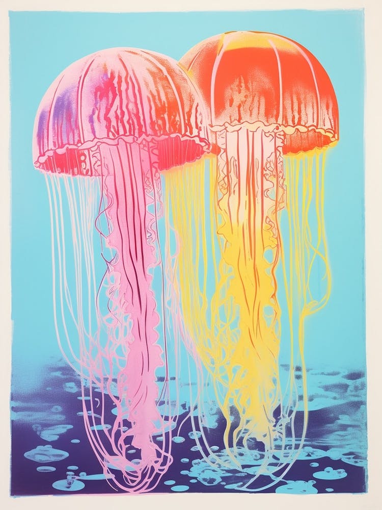 Jelly Fish Pop Art Retro Inspired 4