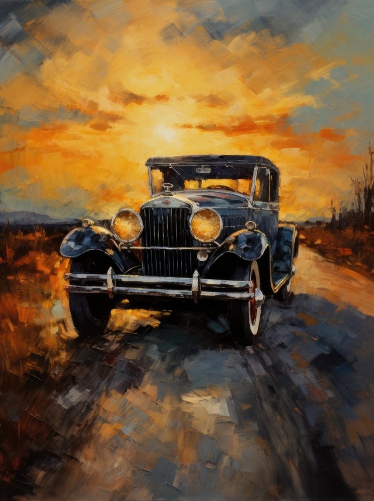 Old Car At Sunset 1