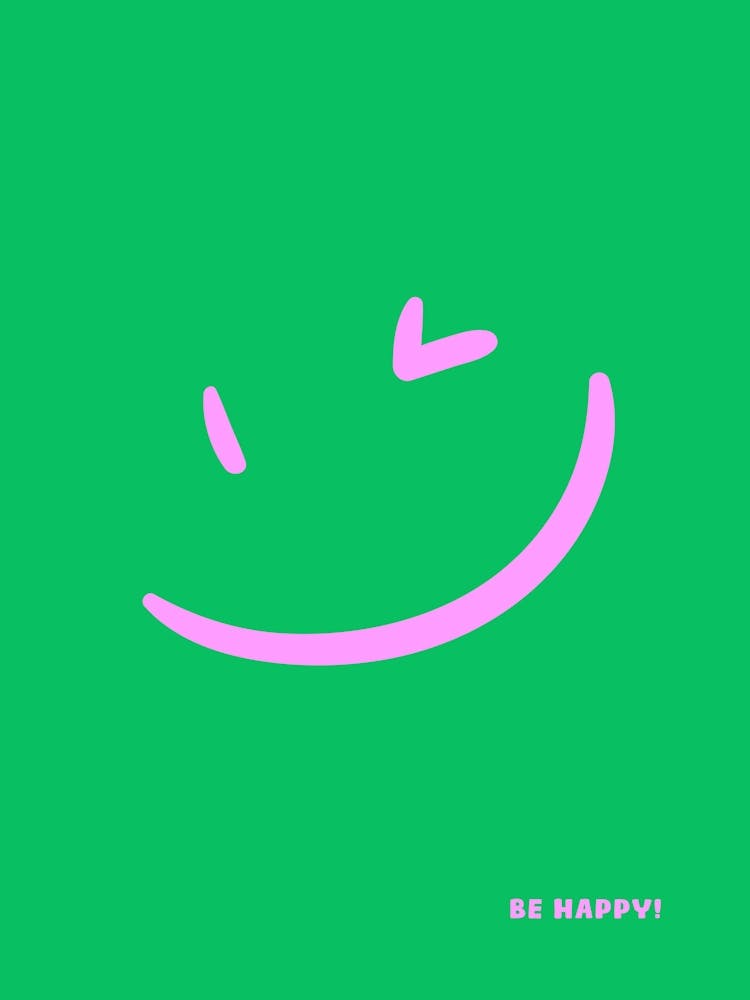 Be happy - smiley green