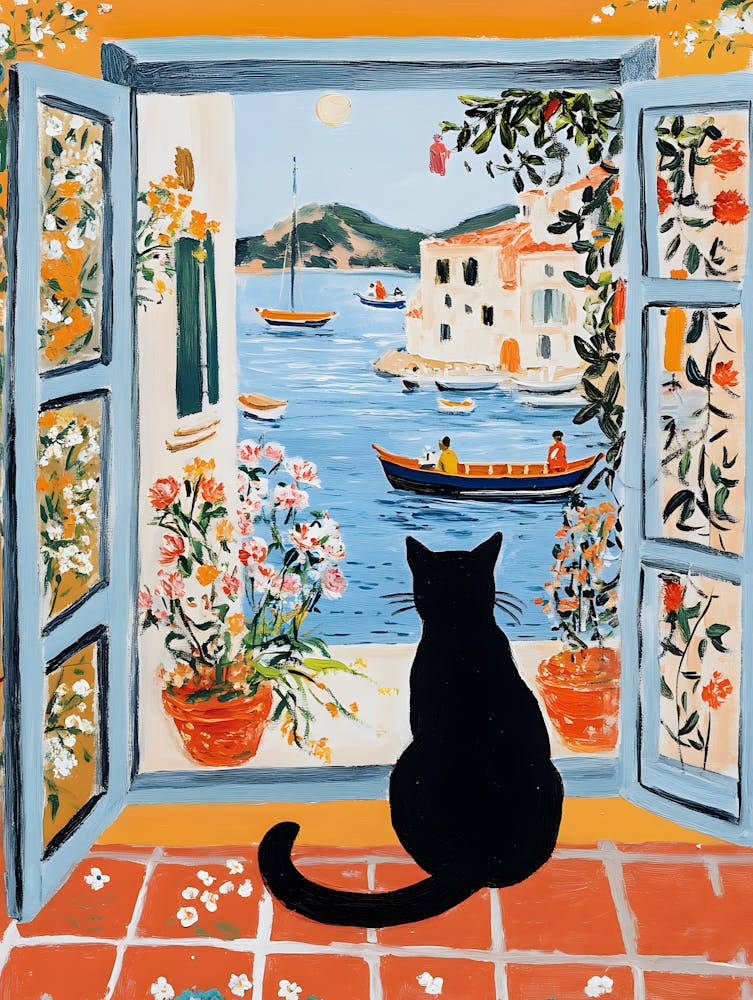 Cat Looking Out Window