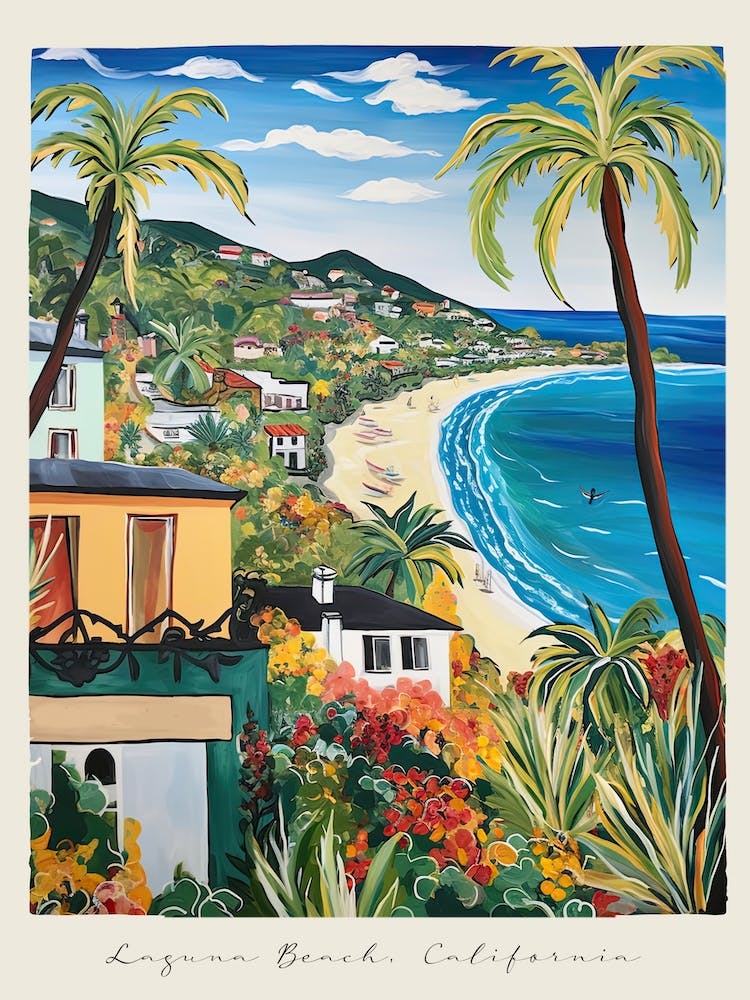 Affiche de Laguna Beach, California, Style Matisse Et Rousseau 3