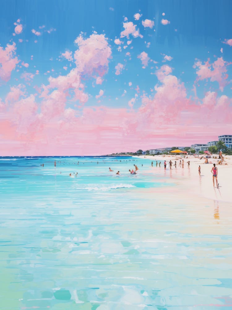 An Oil Painting Of Pink Sands Beach, Harbour Island 2