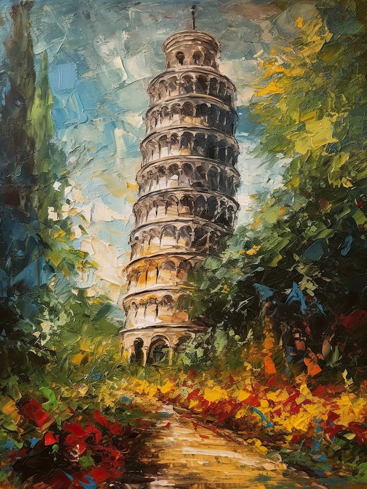 Tower Of Pisa Monet Style 2