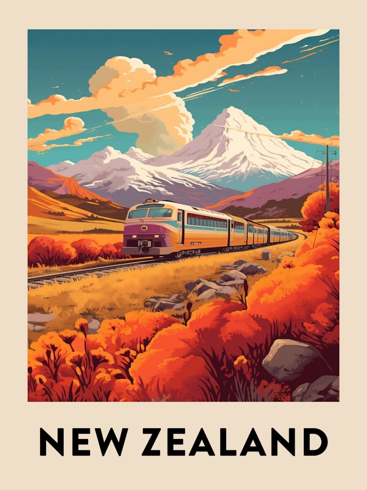 Vintage Travel Poster New Zealand 8