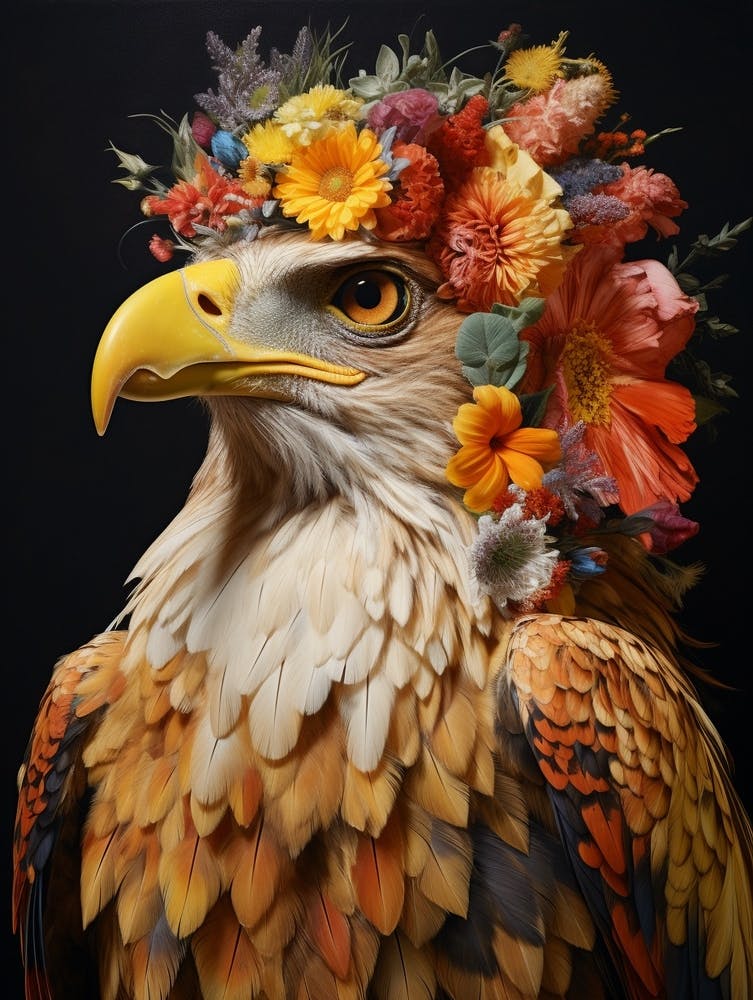 Bird With A Flower Crown Golden Eagle 1