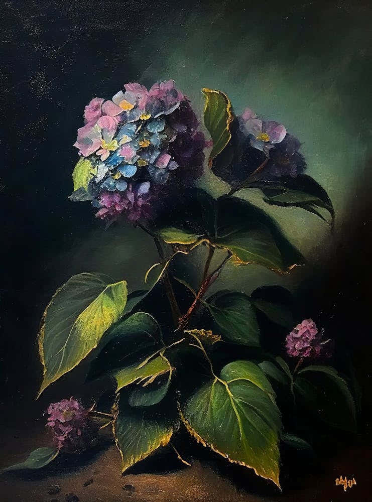 Moody Floral Art, Antique Still Life, French Country Decor, Vintage Flower Print, Antique Flower Print, Flower Painting, Antique